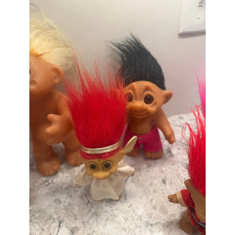 Large Collection of 18 Troll Dolls 1960s-1990s DAM Russ